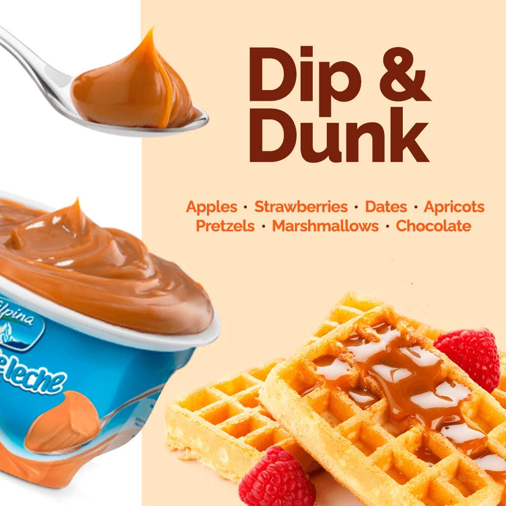 Arequipe Alpina Dulce De Leche - Milk Caramel Sauce Dip For Apples And Desserts - Creamy Consistency As Cajeta - Great For Alfaj