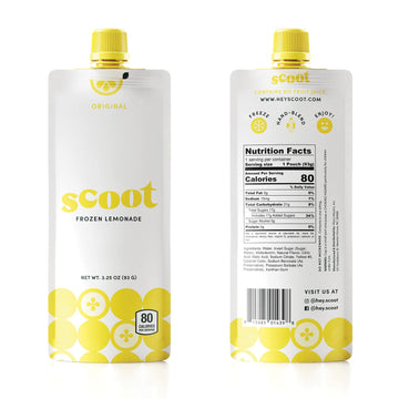 Scoot Frozen Lemonade 12 Pack: Original Lemon 12-3.25-Ounce Shelf-Stable Pouches Of Classic Lemon Flavor Lemonade, Ready To Free