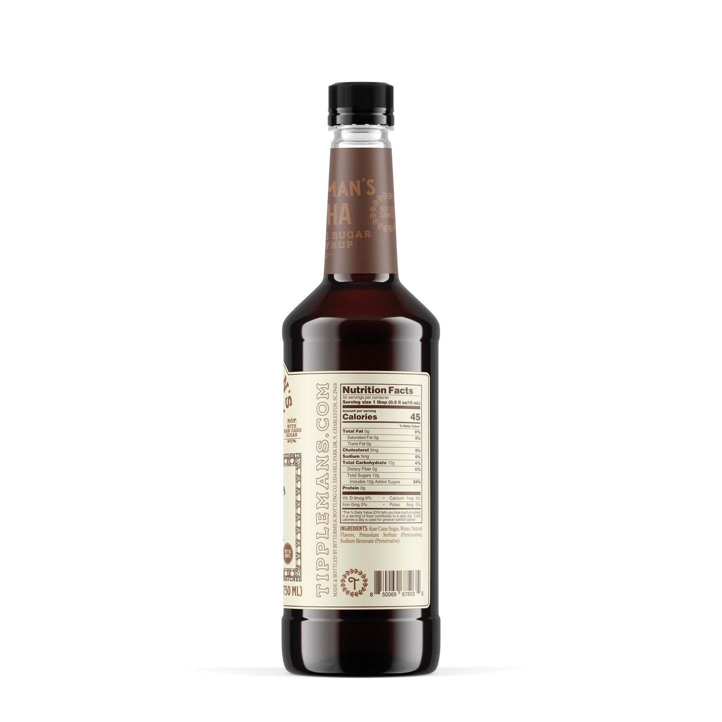 Tipplemans Mocha Coffee Syrup - Rich Flavor For Hot Or Iced Drinks, Latte, Tea, Espresso, Cappuccino, Cocktails, & Baking - 25.4 Fl Oz