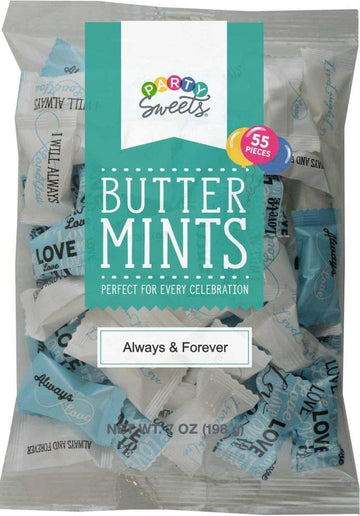 Party Sweets Always & Forever Buttermints By Hospitality Mints, Appx 300 Mints, 7-Ounce Bags (Pack Of 6)