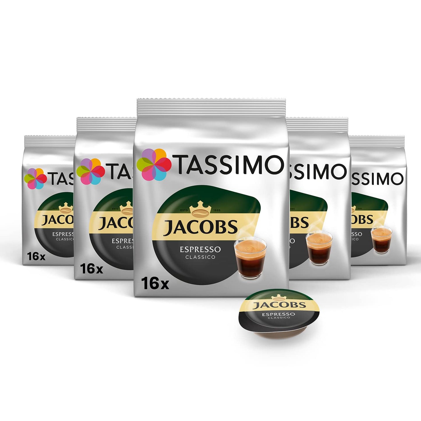 Tassimo Jacobs Espresso, Rainforest Alliance Certified, 5 X 16 T-Discs