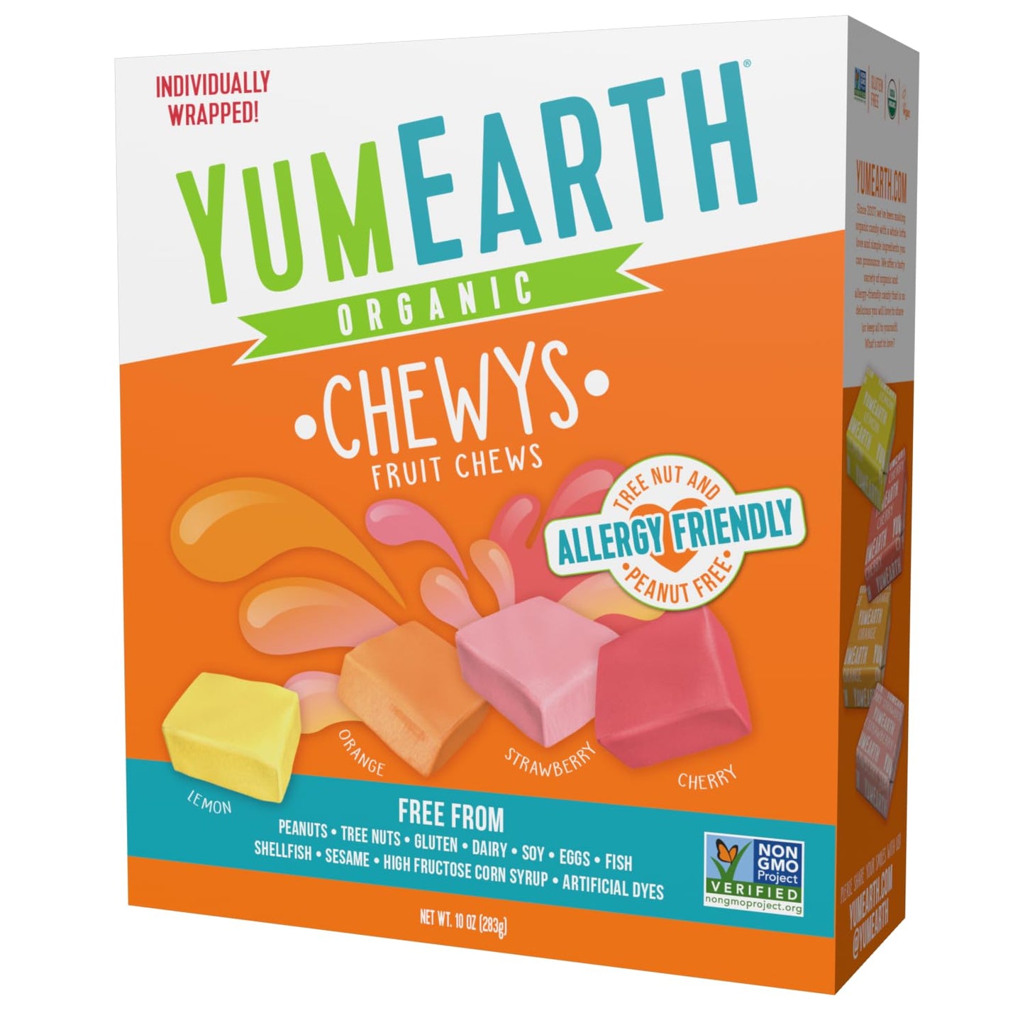 Yumearth Organic Chewys Fruit Flavored Candy Chews - Allergy Friendly, Gluten Free, Non-Gmo, Vegan, No Artificial Flavors Or Dye
