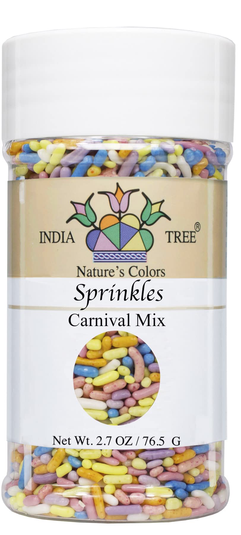 India Tree Nature'S Colors Carnival Mix Sprinkles, 2.7 Oz