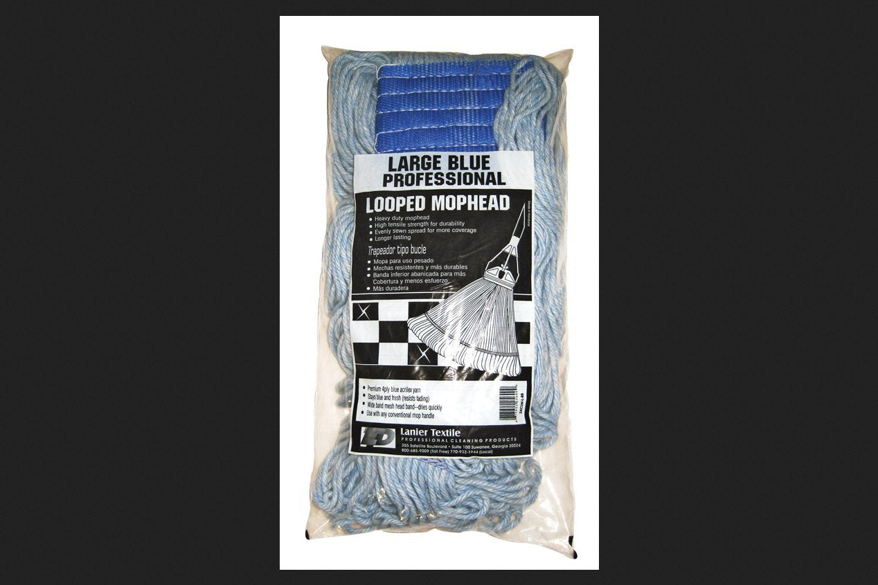 Lanier Looped Mop Head Cotton Cotton Synthetic Blend Yarn Large Blue Bagged