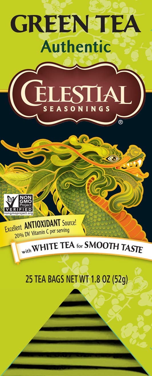 Celestial Seasonings Green Tea Authentic Contains Energy Blend 25 Tea Bags (Pack Of 6)