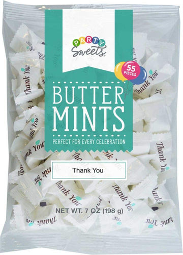 Party Sweets Thank You Buttermints By Hospitality Mints, Appx 300 Mints, 7-Ounce Bags (Pack Of 6)