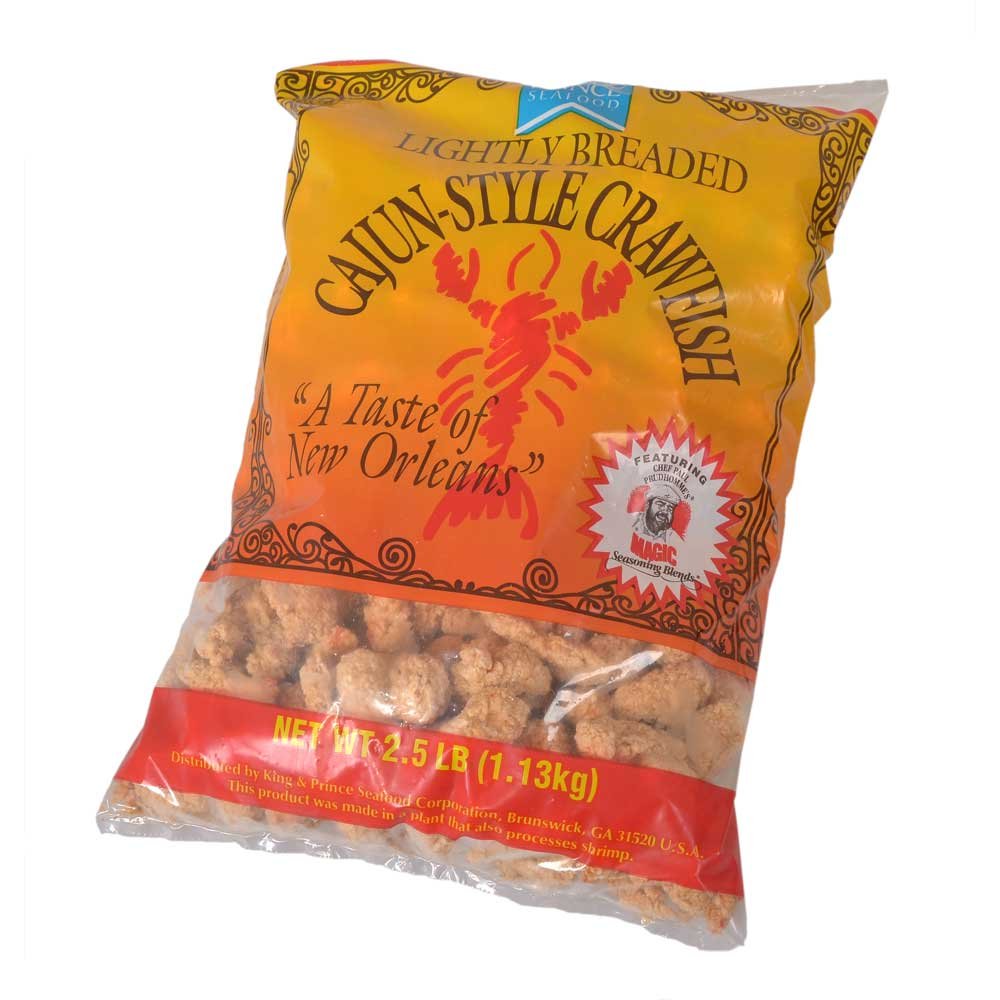 King And Prince Cajun Lightly Breaded Spicy Crawfish, 2.5 Pound -- 4 Per Case.