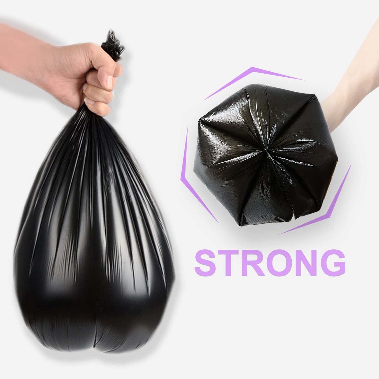 Trash Bags 13 Gallon Tall Kitchen Garbage Bags, Inwaysin Recycle Bags, Biodegradable Black Trash Bags, 75Ct