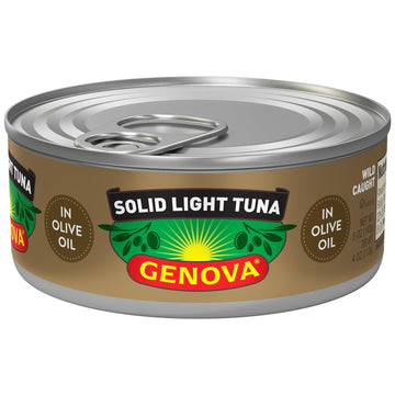 Genova Solid Light Tuna In Olive Oil, 5 Ounce Cans (Pack Of 12), Wild Caught Canned Tuna