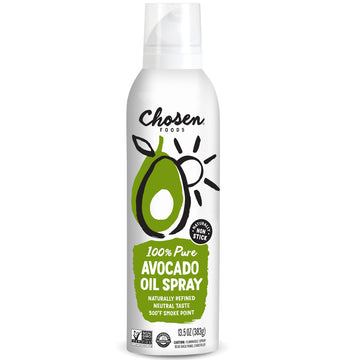 Chosen Foods 100% Pure Avocado Oil Spray, Keto And Paleo Diet Friendly, Kosher Cooking Spray For Baking, High-Heat Cooking And Frying (13.5 Oz)