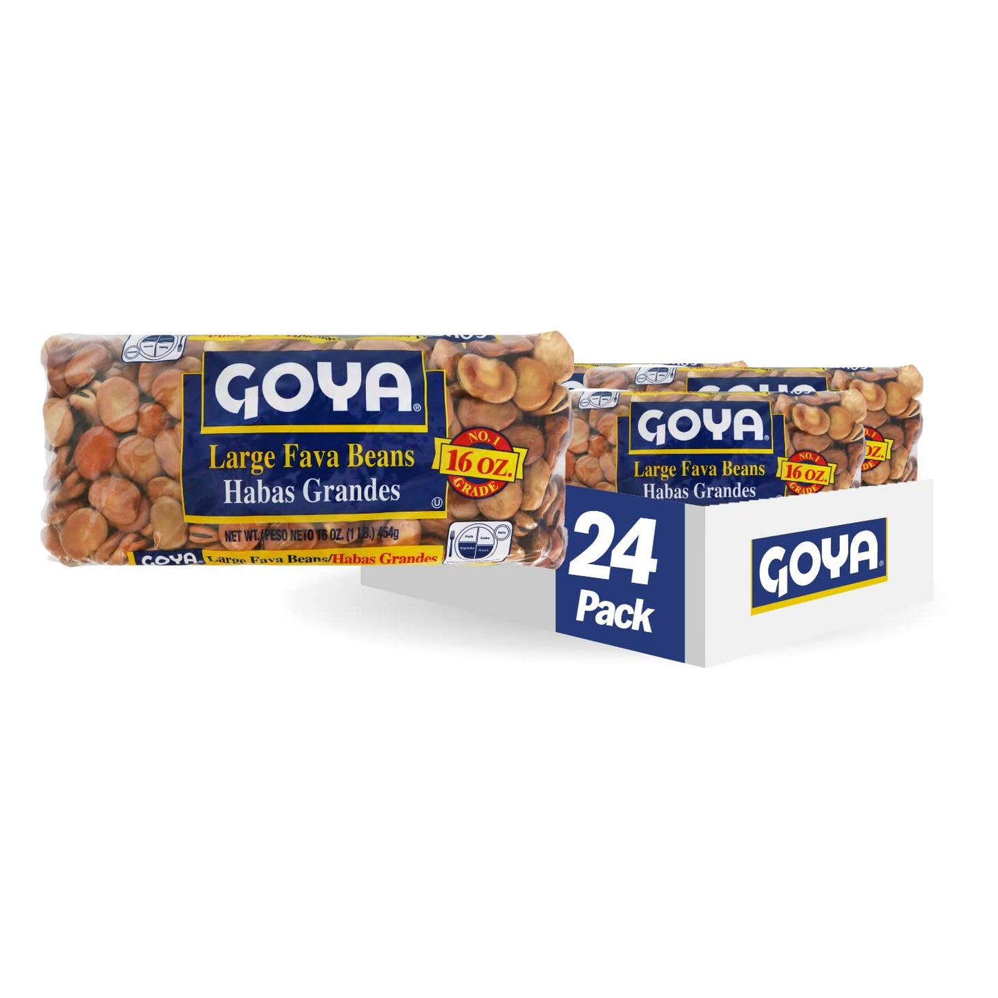 Goya Foods Large Fava Beans Dry 16 Ounce (Pack of 24)
