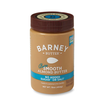 BARNEY Almond Butter, Bare Smooth, No Stir, No Sugar, No Salt, Non-GMO, Skin-Free, Paleo, KETO, 16 Ounce
