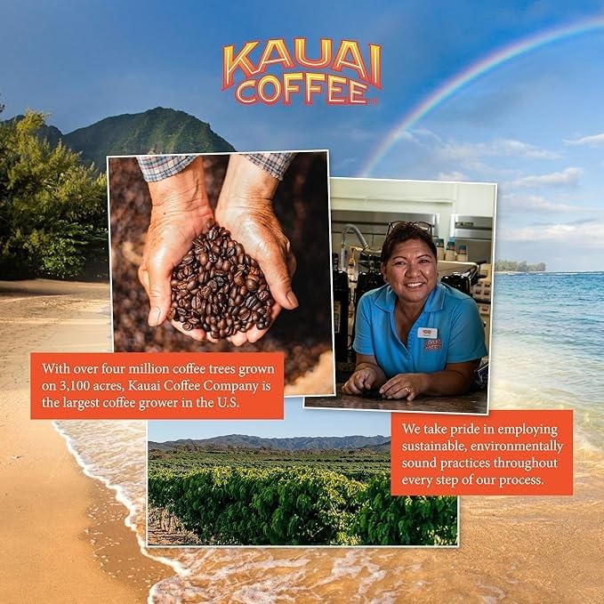 Kauai Coffee K-Cup Pods for Keurig – Medium Roast, Vanilla Macadamia Nut – 22 Count Pack
