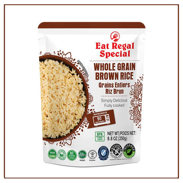 Eat Regal Ready To Eat Whole Grain Brown Rice Microwavable Pack Of 6,8.8Oz | Ready Rice In 90 Seconds | Heat And Eat | Precooked