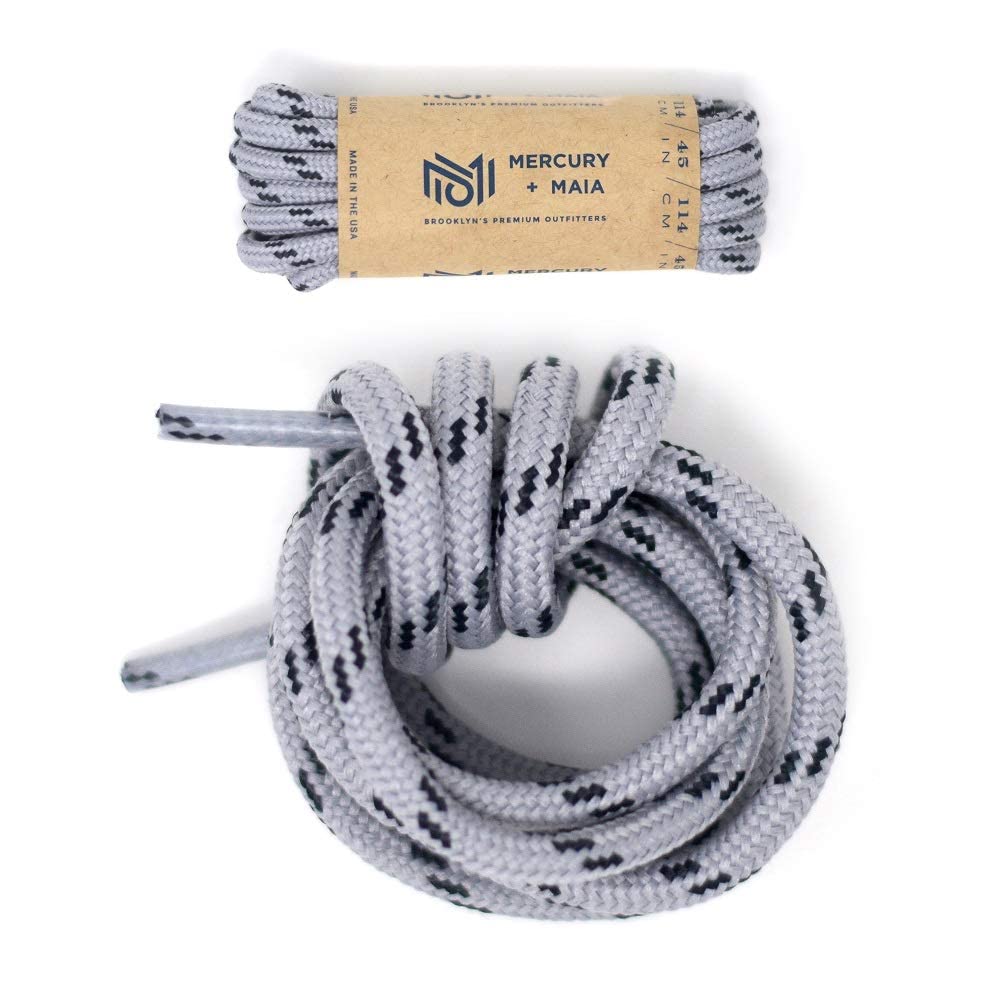 Honey Badger Work Boot Laces Heavy Duty Wkevlar - Usa Made Round Shoelaces For Boots - Light Gray, 72 In 1 Pair Pack