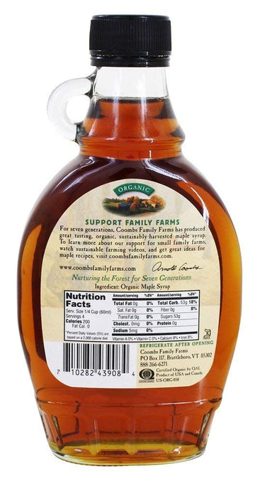Coombs Family Farms Maple Syrup, Organic Grade A, Dark Color, Robust Taste, 8 Fl Oz