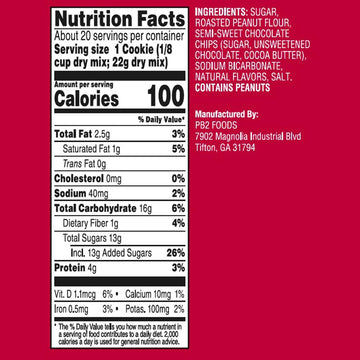 Pb2 Pantry Chocolate Chip Cookie Mix - 16 Oz Jar | Certified Vegan, Gluten Free, Non-Gmo, 4G Plant Protein Per Cookie