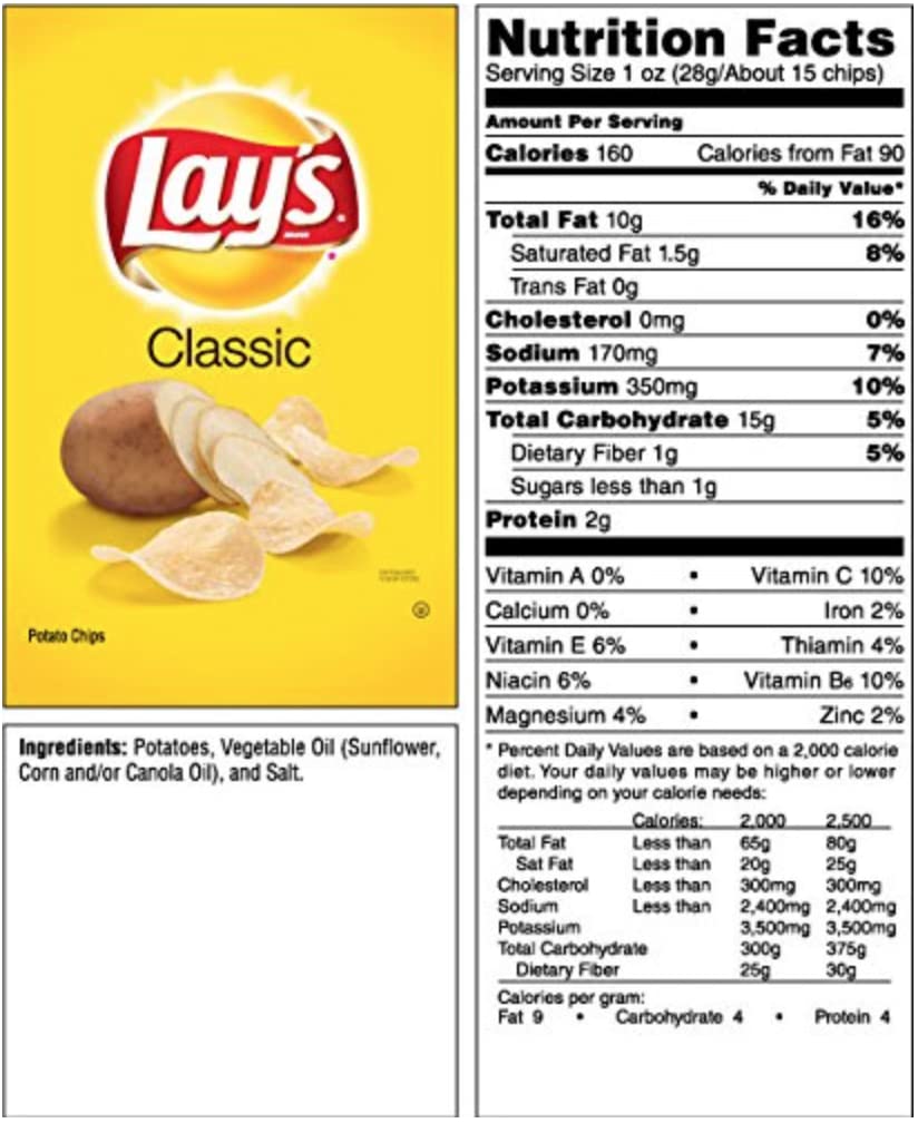 Lays Classic Potato Chips, 1 Ounce - 50 Count (Pack Of 1)