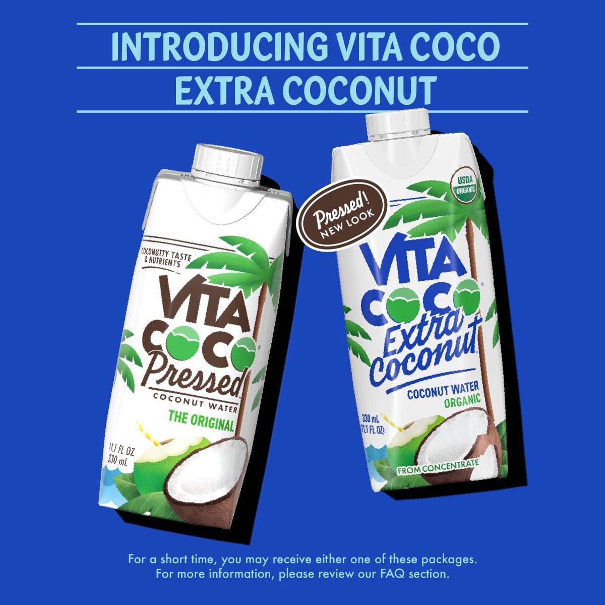 Vita Coco Organic Coconut Water Extra Coconut | More Coconutty Flavor | Hydrating Electrolytes | Vital Nutrients | 11.1 Fl Oz (Pack of 12)