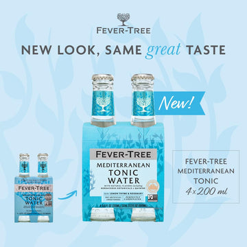 Fever-Tree Mediterranean Tonic Water - Premium Mixer - 200 ML Bottles - Pack of 24 - Naturally Sourced Ingredients
