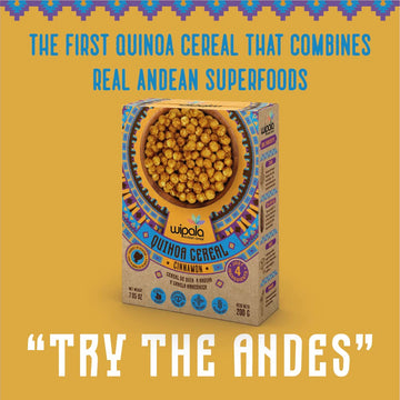 Wipala, Quinoa Cereal with Cinnamon & Panela, 7 oz bag - Vegan, Gluten Free, Non GMO, Healthy Cereal made with Plant Based Prote