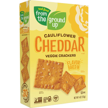 Real Food From the Ground Up Cauliflower Cheddar Crackers (Pack of 6)