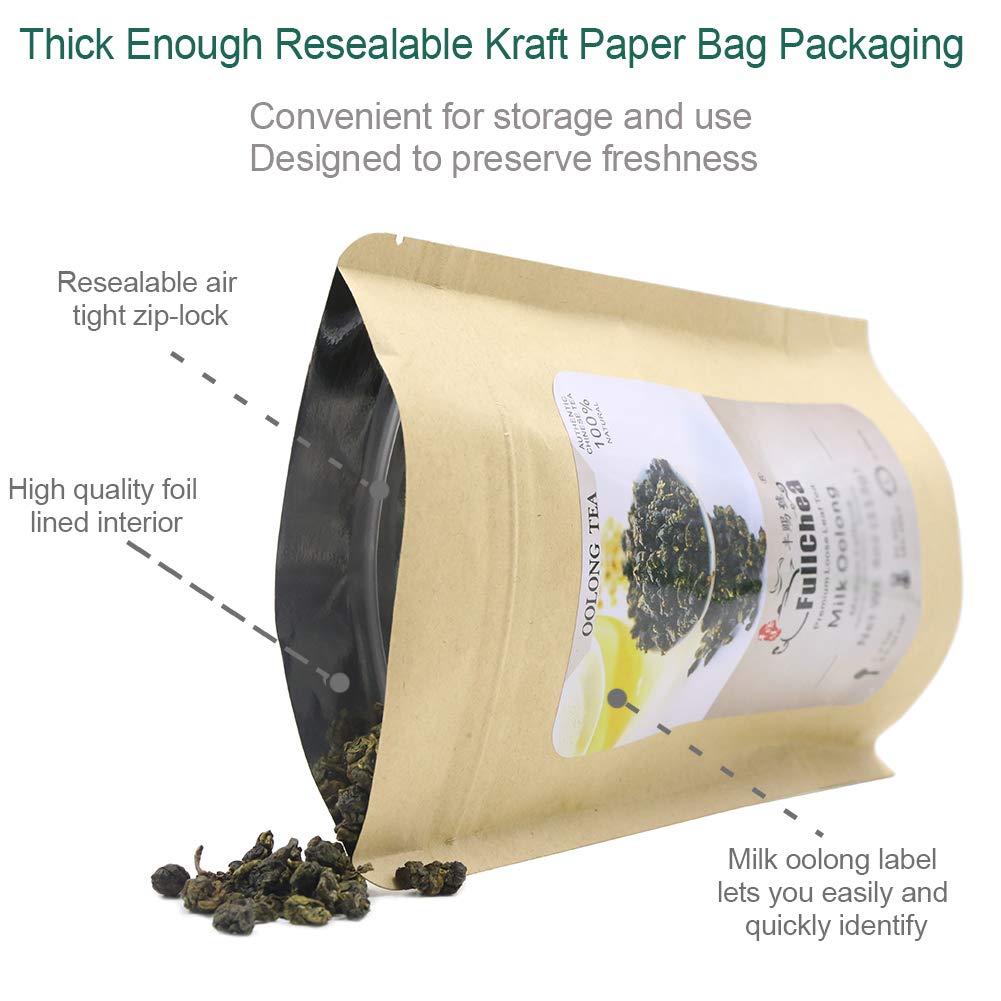 Fullchea - Milk Oolong Tea - Oolong Tea Loose Leaf - Taiwan High Mountain Tea Jin Xuan Milk Oolong - Naturally Milky And Silky A