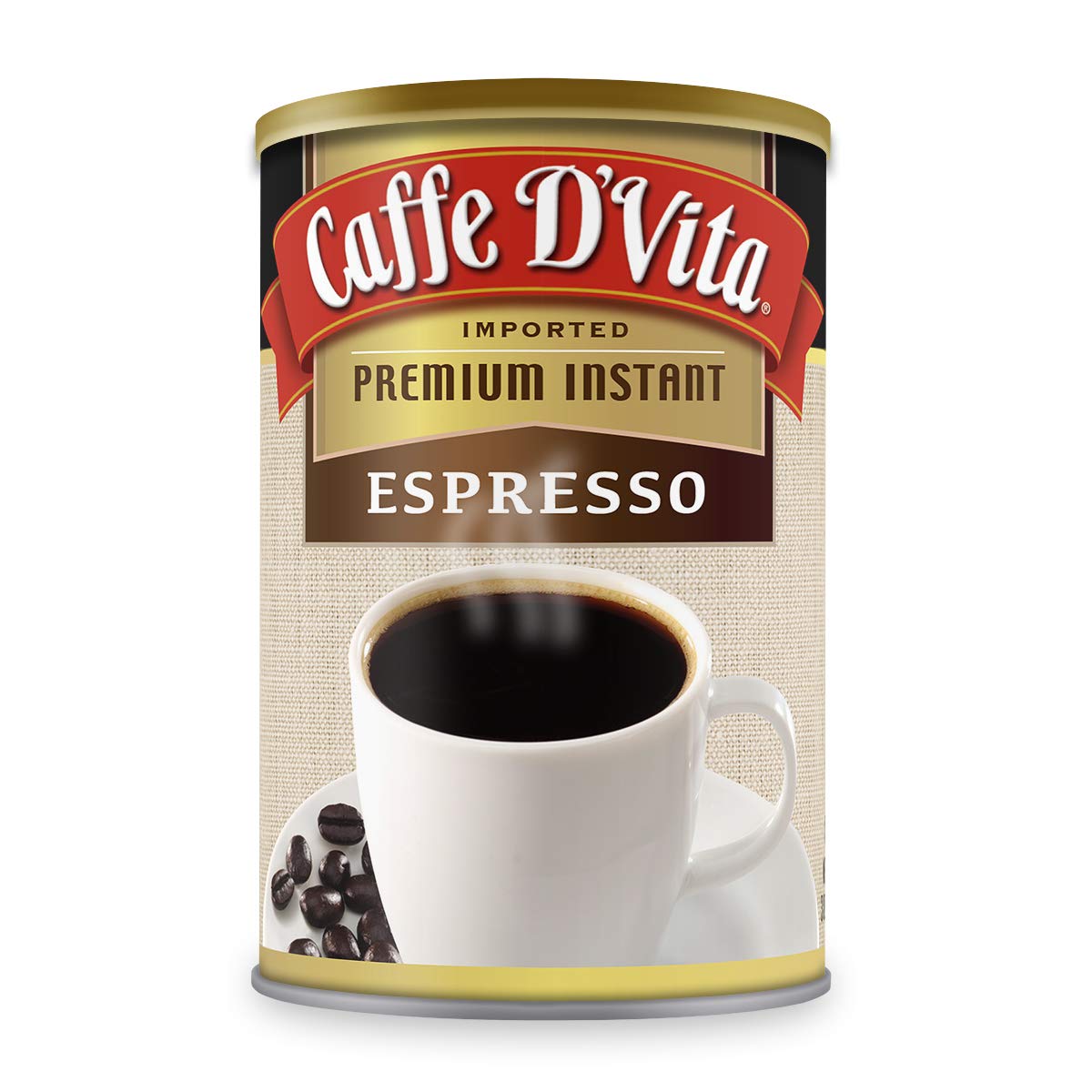 Caffe DVita Espresso Coffee - Instant Espresso Coffee Powder, Ground Espresso Beans, Keto, Gluten Free, No Cholesterol, No Trans Fat, Kosher-Dairy Instant Coffee Drinks - 3 Oz Can