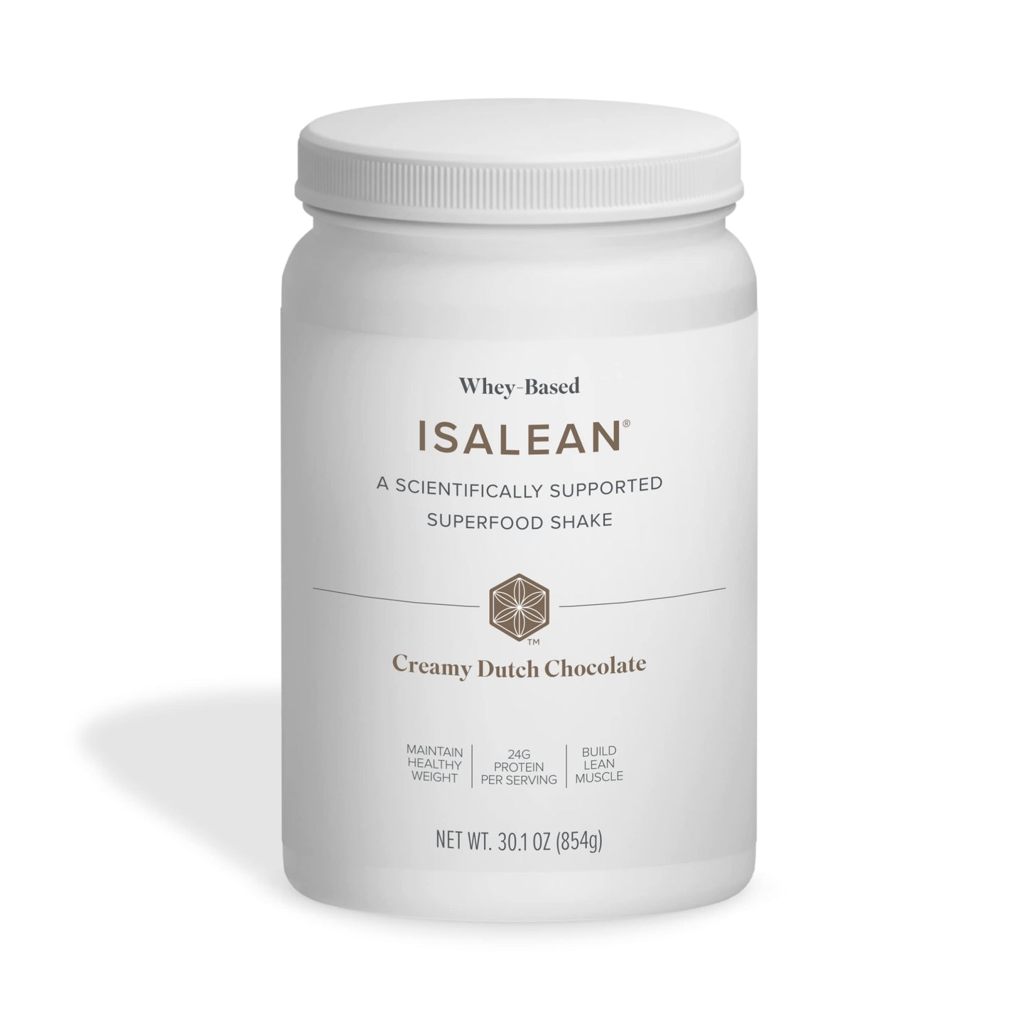 Isagenix IsaLean Protein Shake, Creamy Dutch Chocolate, 29.6 oz, 14 Meals, White