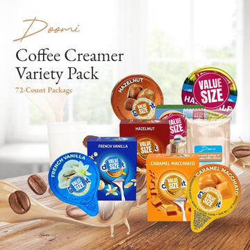Coffee Creamer Liquid Singles International Delight Caramel Macchiato, French Vanilla, Hazelnut And Land O'Lakes Mini Moo'S Half