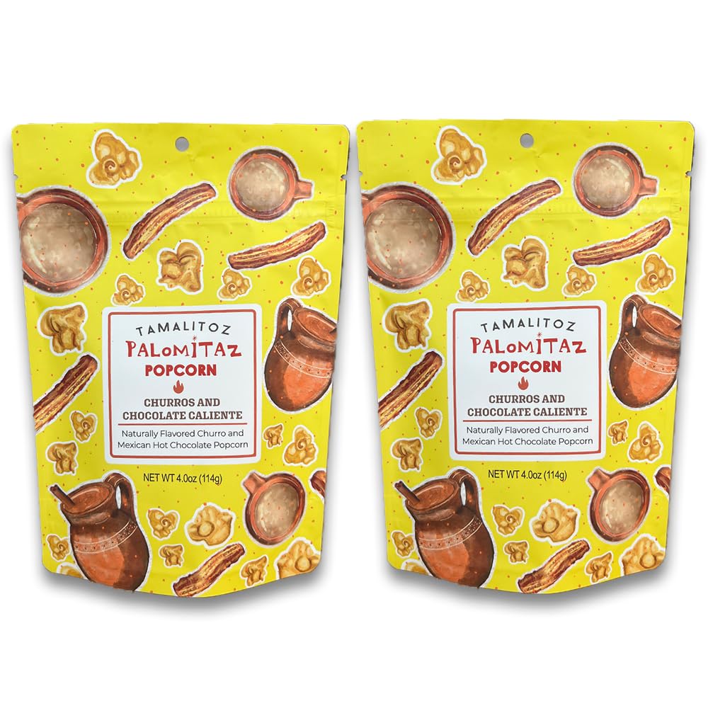 Tamalitoz by Sugarox Churro and Chocolate Caliente Palomitaz Popcorn 2 pack