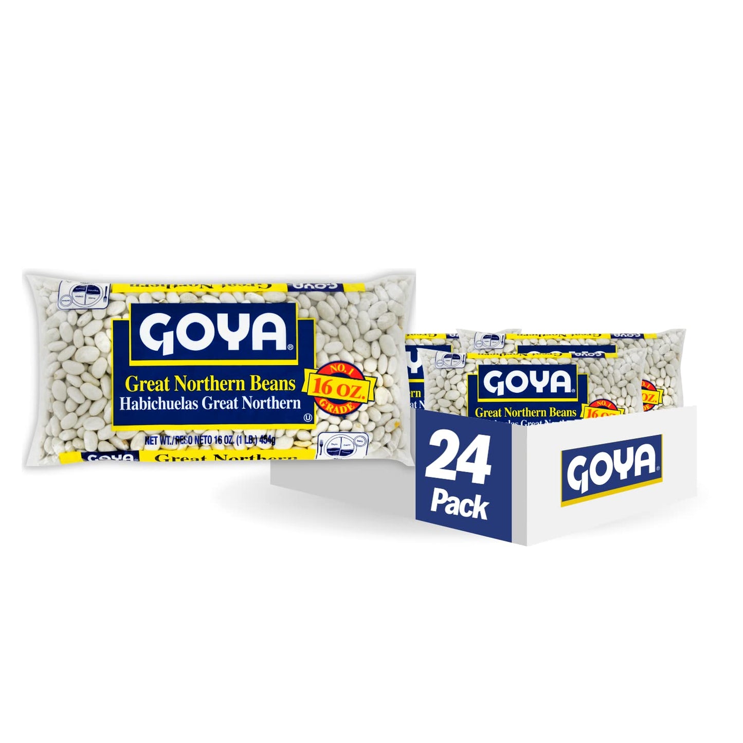 Goya Foods Great Northern Beans, Dry, 16 Ounce (Pack Of 24)