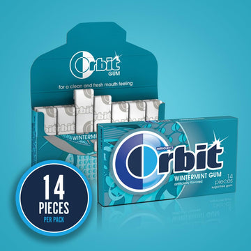 Orbit Wintermint Sugar Free Chewing Gum, 3 Packs Of 14-Pieces (42 Total Pieces)
