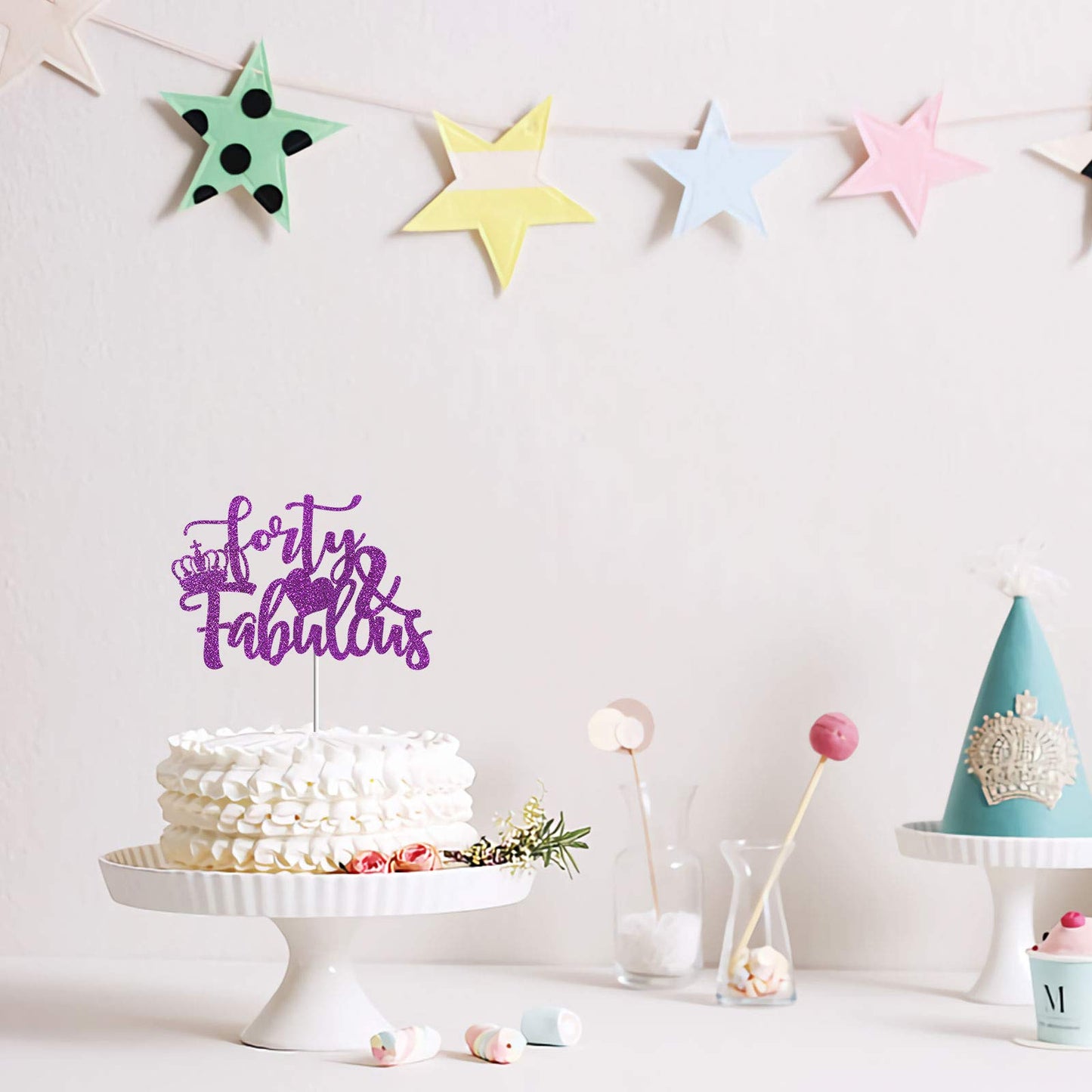 Grehge Purple Glittery Forty & Fabulous