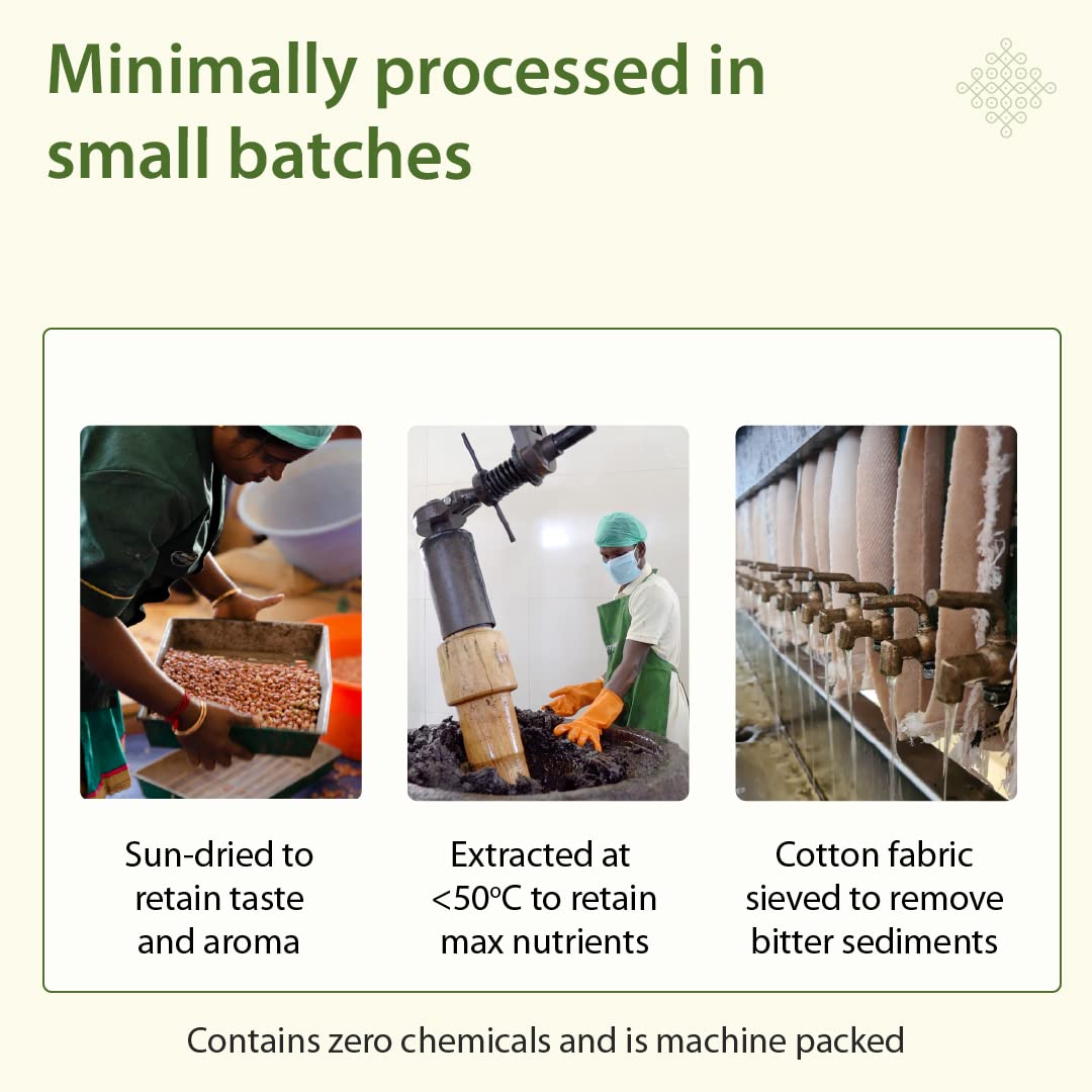 Gramiyaa Wood Cold Pressed Groundnut Oil (Peanut Oil) - 1 Ltr - Marachekku Oil/Kachi Ghani Oil