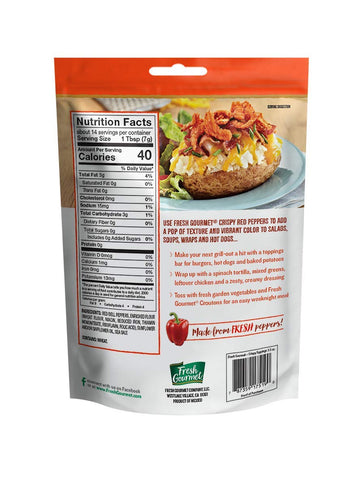 Fresh Gourmet Crispy Red Peppers | Low Carb | Crunchy Snack And Salad Topper, 3.5 Ounce (Pack Of 6)