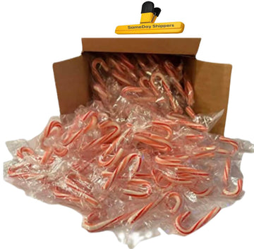 Peppermint Mini Candy Canes (96 Individually Wrapped Candies) Bulk Christmas Candy | Bundled With Free Sameday Shippers Fun Stic