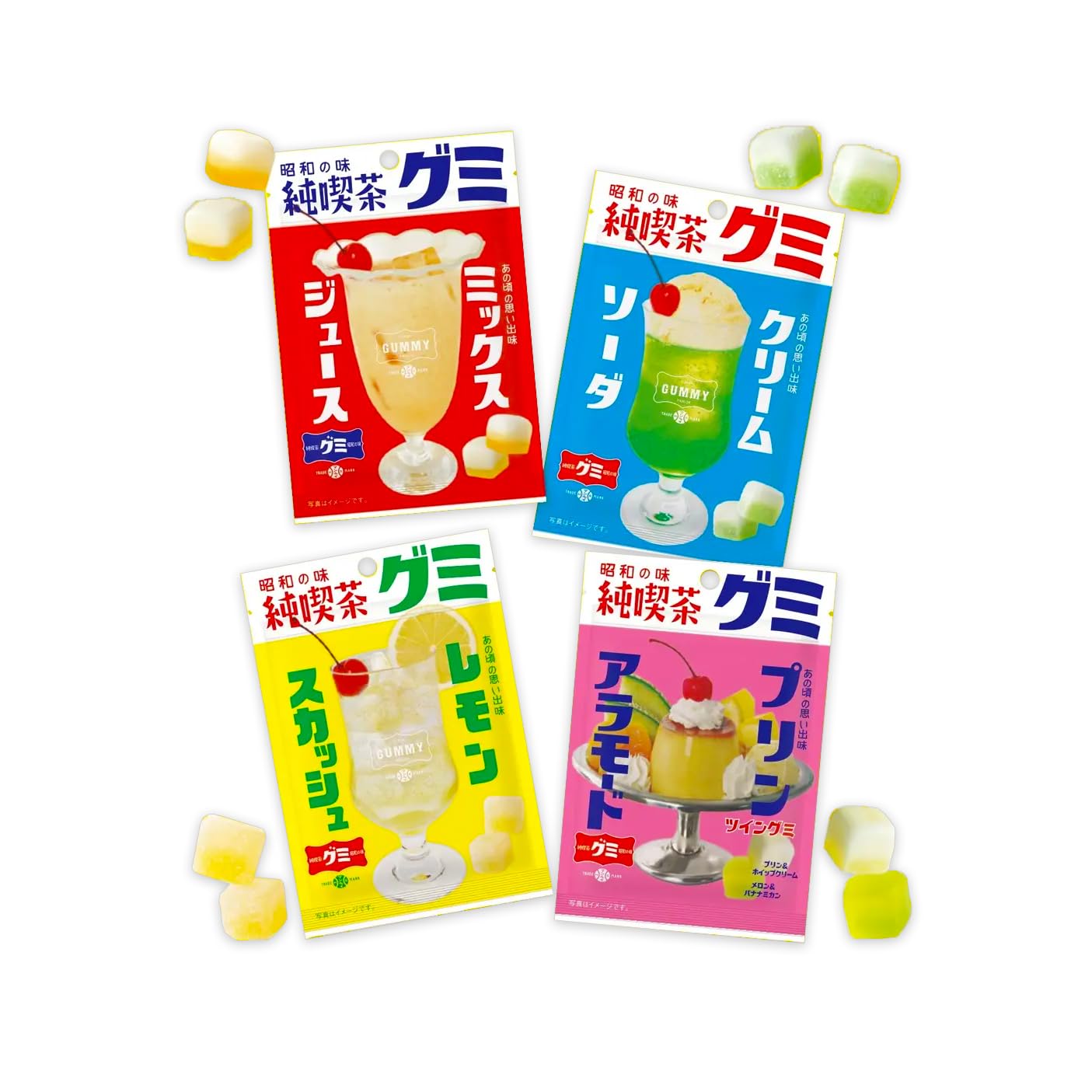 Japanese Gummy Candy Assortment Gift Box, 10 Pieces, Variety Pack With Fettuccine, Pure, Kororo, And Character Gummies