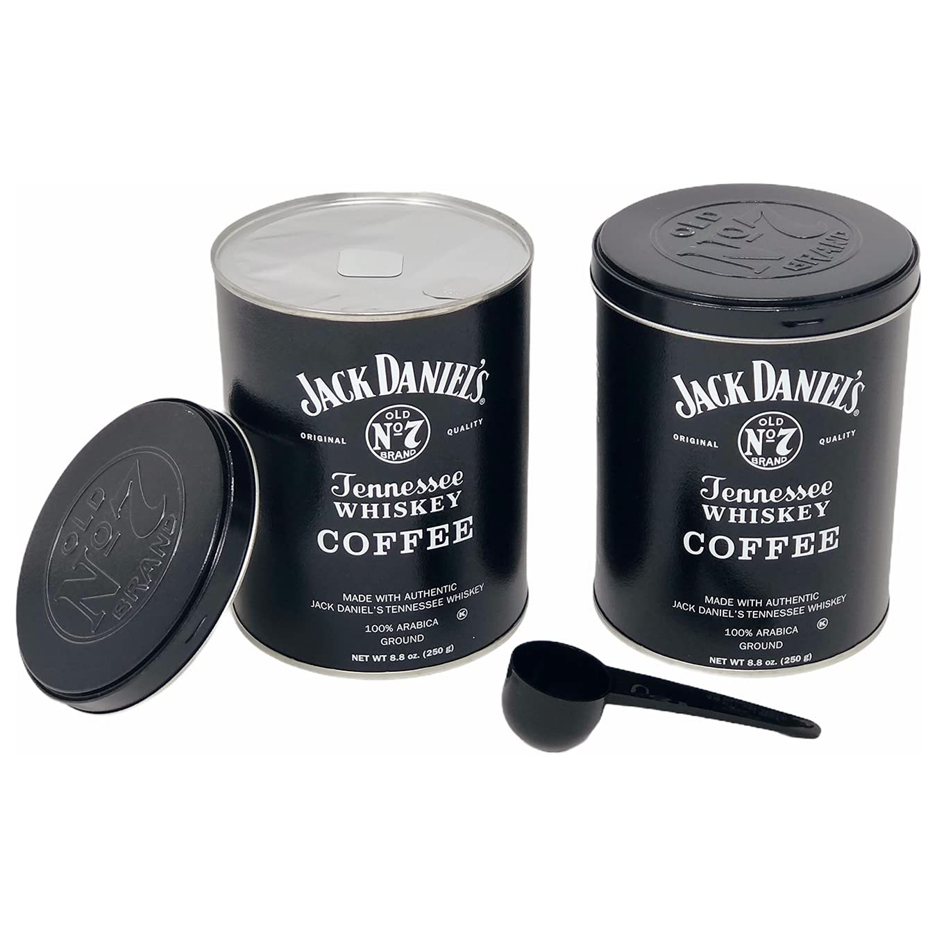 Laras Gourmet Passions Jack Daniels Coffee Pack of 2, 100% Arabica Medium Roast, 8.8oz Each, Includes Measuring Spoon
