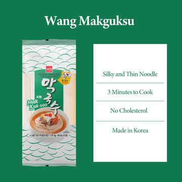 Wang Korean Dried Noodles, Silky Thin Wheat Noodles, Janchi Guksu, Bibim Guksu, 63.49 Oz