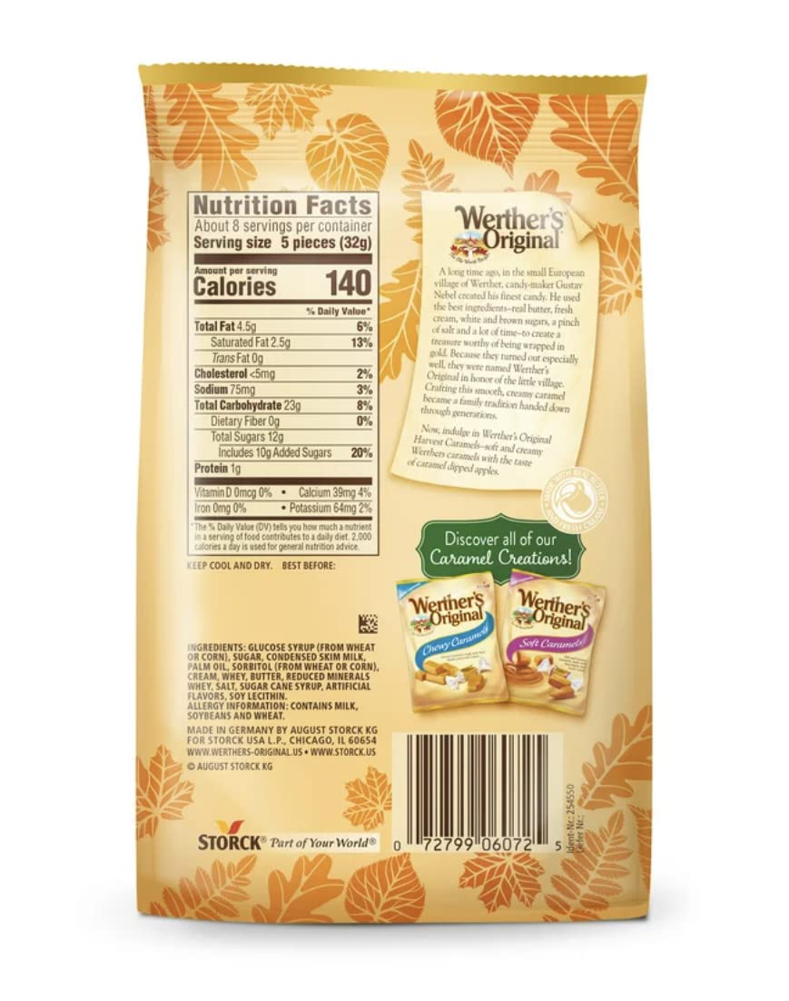 Werther'S Original Caramel Apple Soft Caramels Harvest Caramels 8.57 Oz (Pack Of 2)