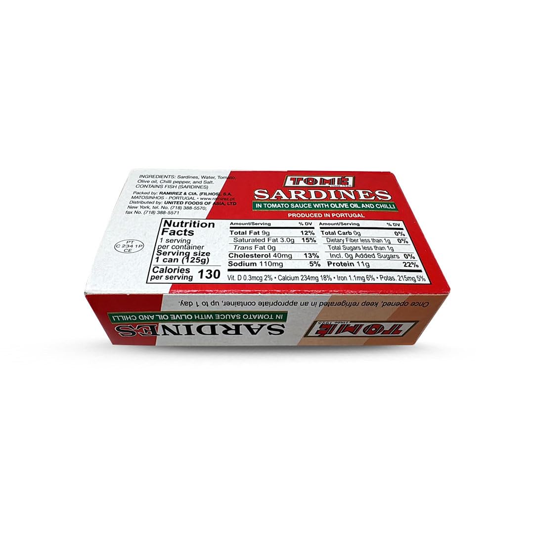 4 Packs Tome Sardines (In Tomato Sauce w/ Olive Oil & Chili) 125g Ea