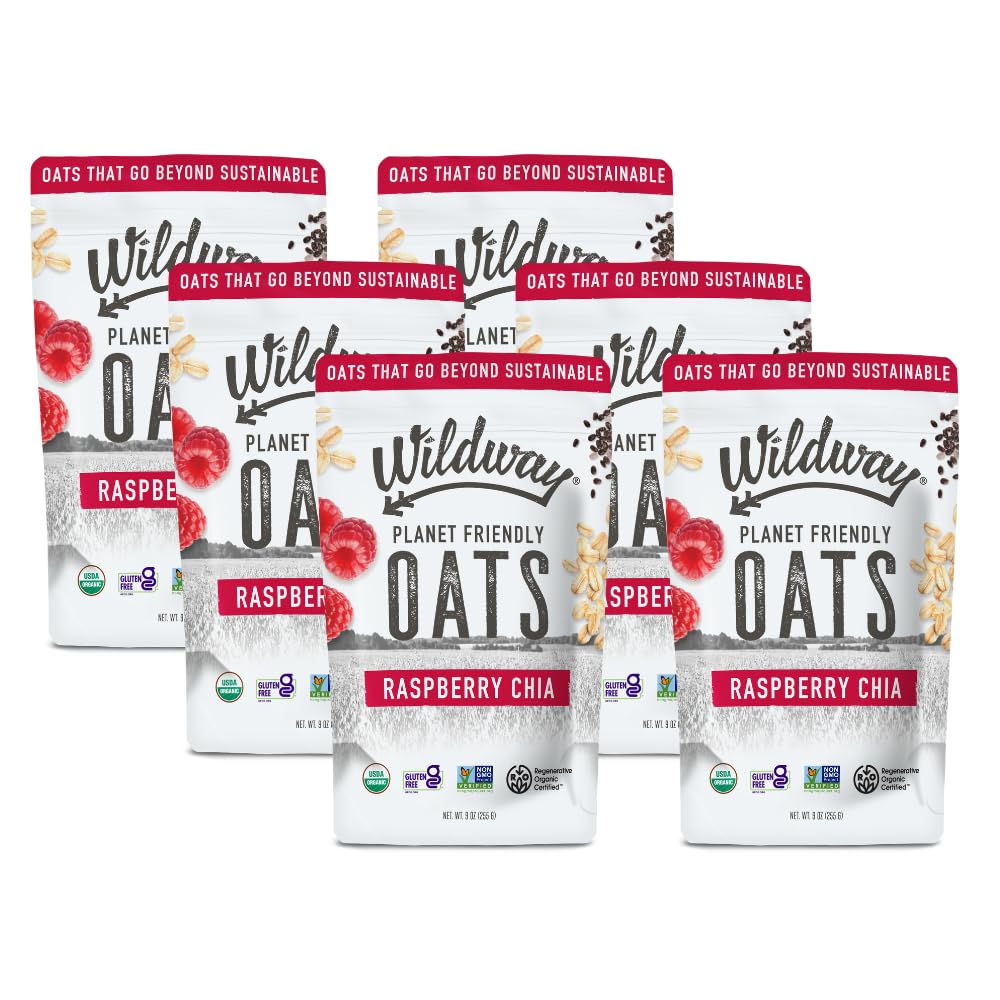 Wildway Organic Rolled Oats, Overnight Oats | Glyphosate-Free, Gluten-Free Oatmeal | Non-GMO, Plant-Based Protein | Regenerative