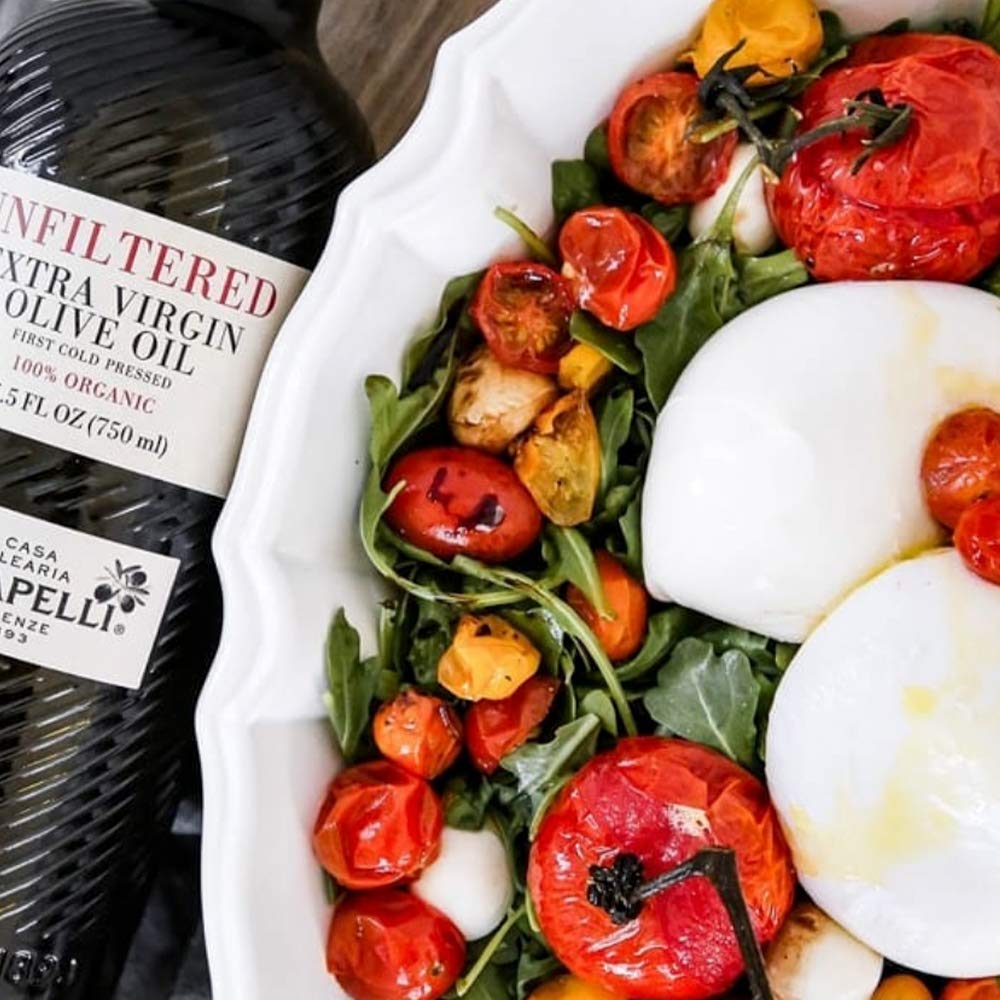 Carapelli - Unfiltered Organic Extra Virgin Olive Oil: First Cold-Pressed Evoo - 33.8 Fluid Ounces (1 Liter)