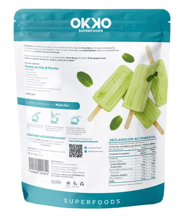 Matcha Okko Super Foods, Molido Ultra Fino, T   Verde Org  Nico En Polvo, Antioxidante, Ayuda A Reducir La Grasa Por Sus Propied