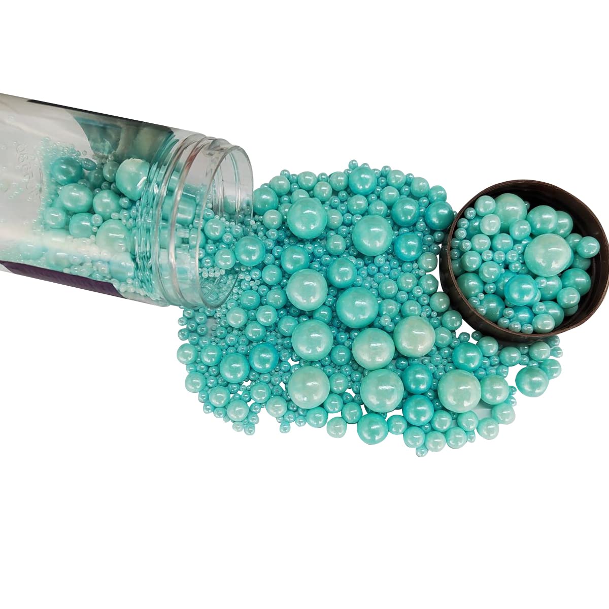 Edible Blue Sugar Pearls Candy Sprinkles 120G/ 4.23Ounce Baking Cake Sprinkles Cupcake and Cake Topper Cookie Decorations Weddin