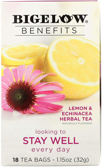 Bigelow Tea Tea - Lemon Echinacea - Stay Well - Case Of 6 - 18 Bag