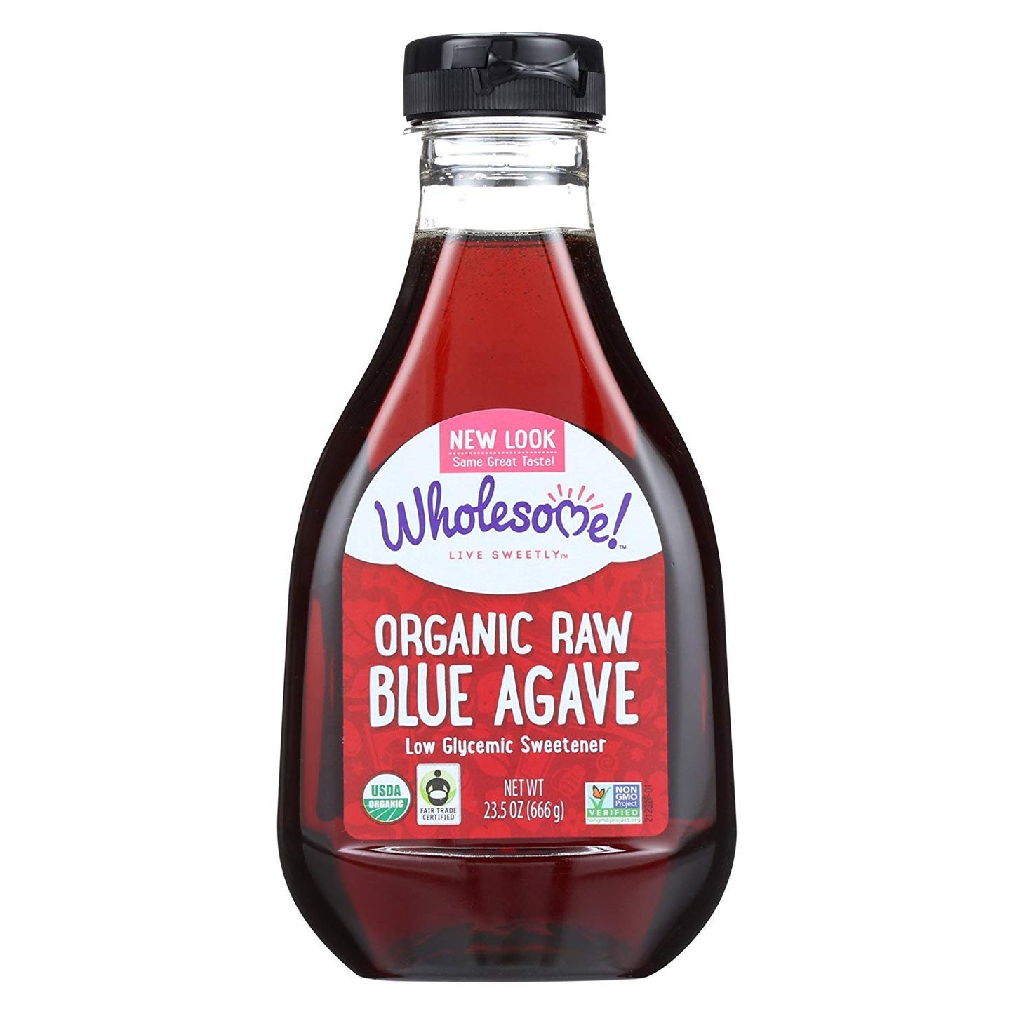 Wholesome Organic Raw Blue Agave Nectar Syrup, Low Glycemic Sweetener, 23.5 oz (Pack of 6)