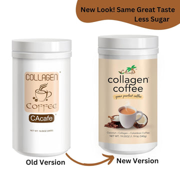 CAcafe Collagen Coffee | Coconut Infused Colombian Blend Coffee with Anti-Aging Collagen | Antioxidants & Natural Energy | 19.05