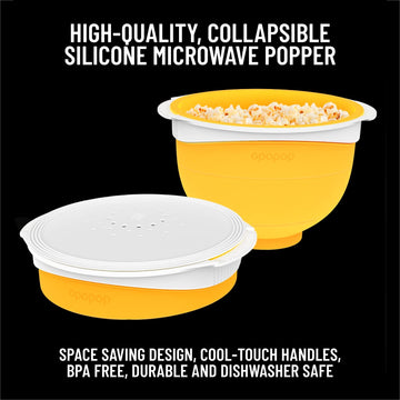Opopop Microwave Popcorn - Variety 4-Pack Gourmet Popcorn Kit, Collapsible Silicone Popcorn Popper, Popcorn Maker, Gluten Free S